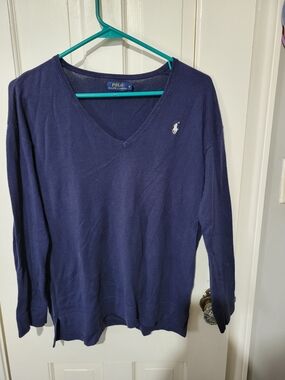Ralph Lauren Navy V-Neck Sweater